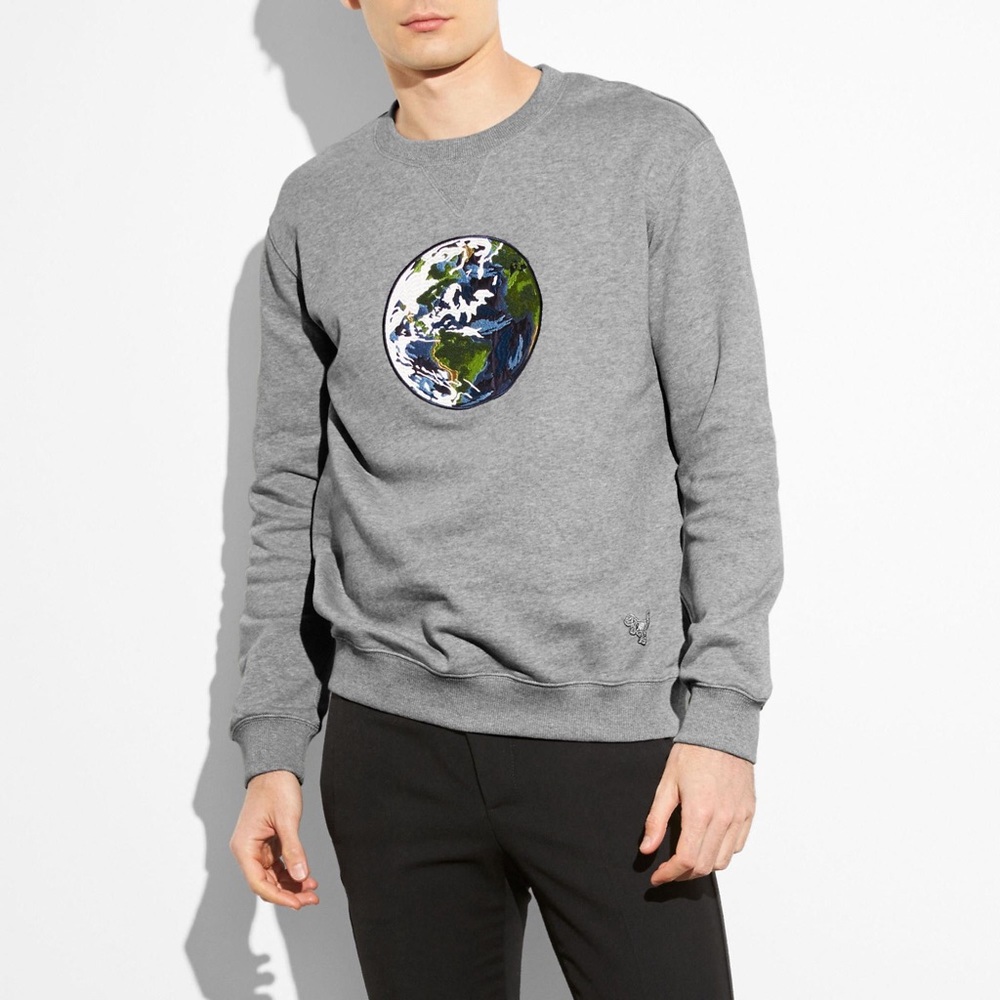 NWT NASA Coach Planet Earth Rexy Sewn Sweatshirt Universe Galaxy Outer Space